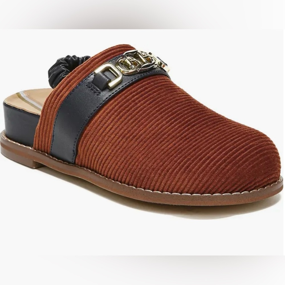 SAM EDELMAN KID’S JUNEY CLOG GIRLS SLIP-ON LOAFERS GOLD ACCENT BROWN COLOR 2 M - Picture 2 of 10